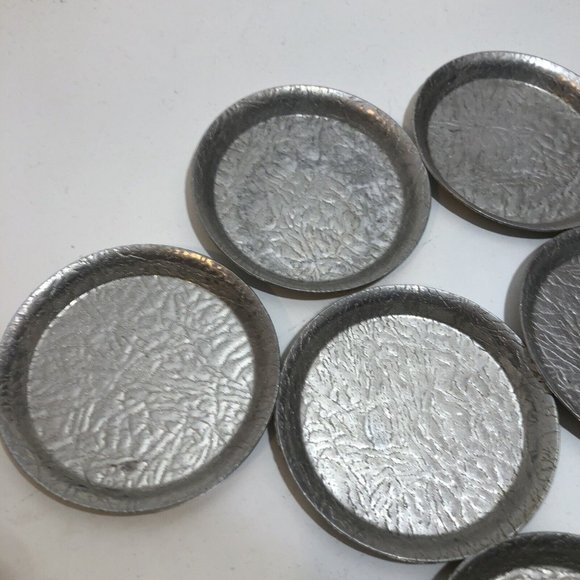 VTG Mid Century Norben 3" Aluminum Coasters MCM Lot of 8 - Picture 2 of 9